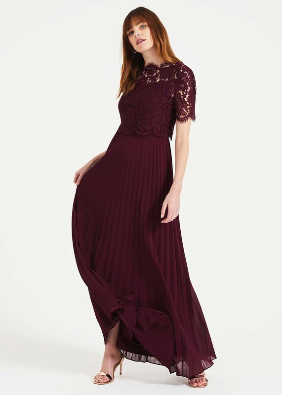 Elisabetta Lace Pleated Dress