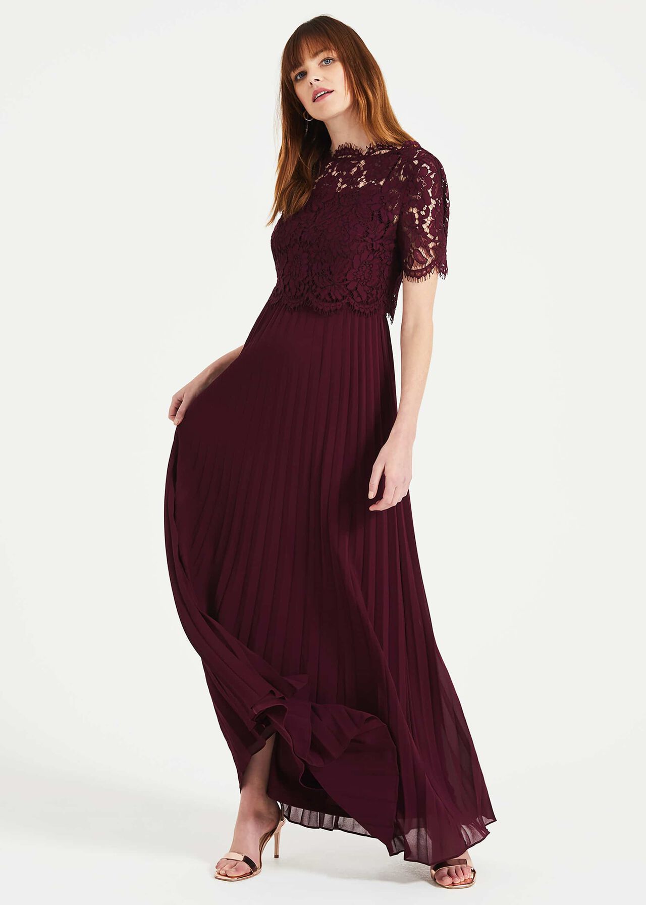 Elisabetta Lace Pleated Dress