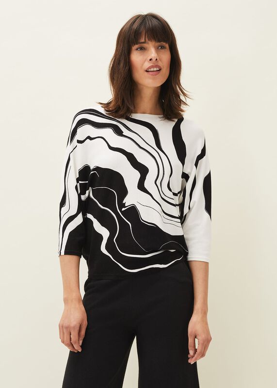 Rally Swirl Print Knit Jumper