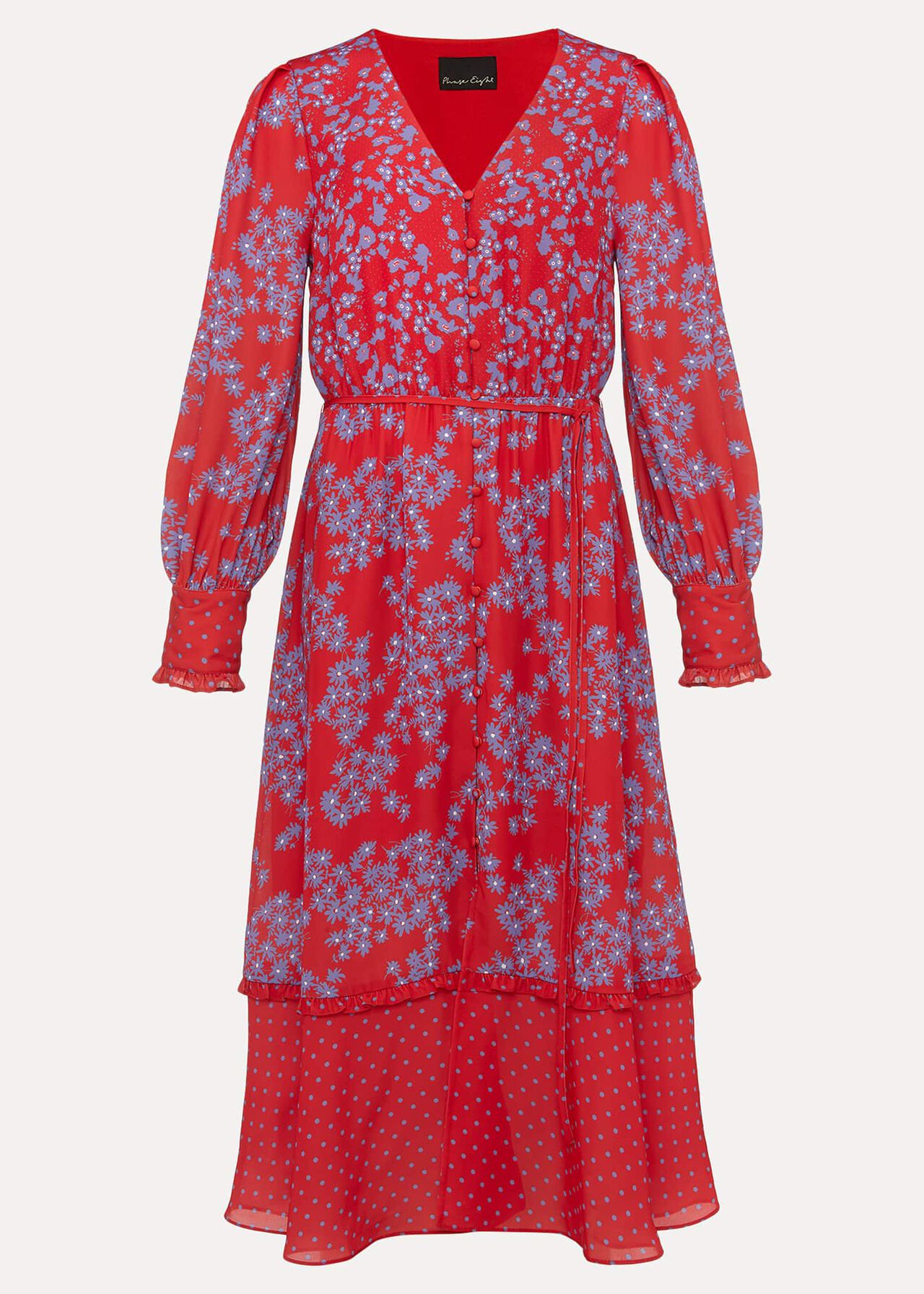 Zahara Floral And Spot Print Dress