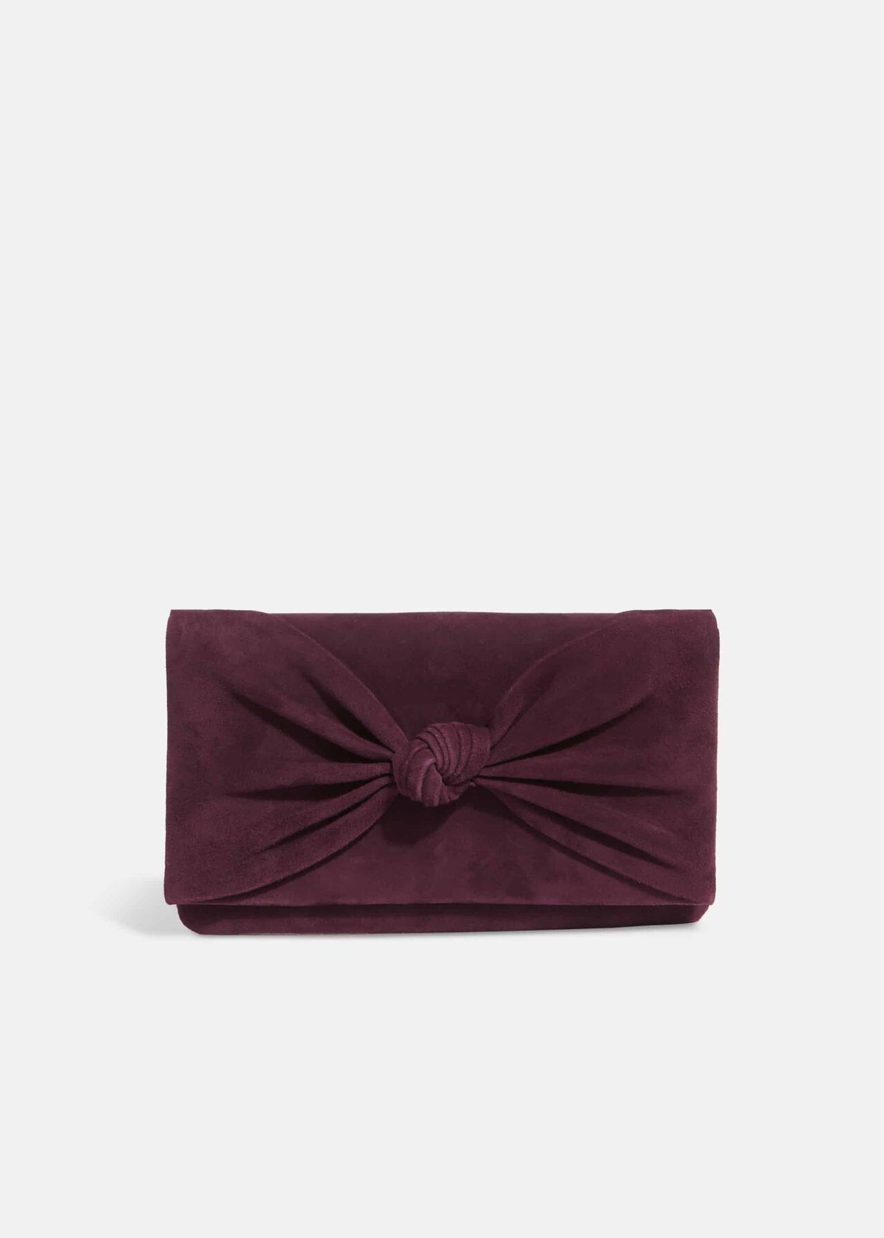 Carrie Knot Front Suede Clutch