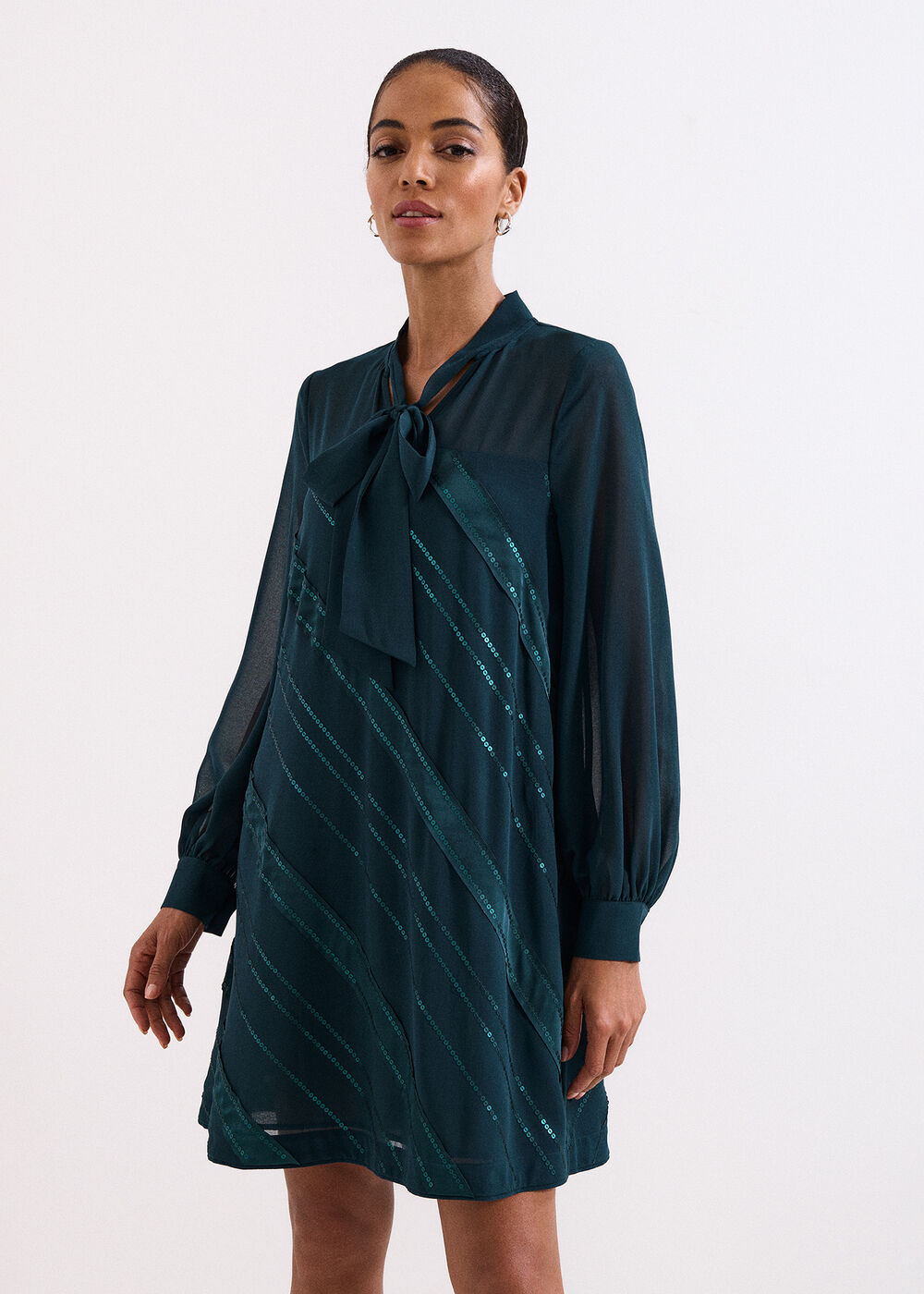 sonali knit dress Satin Stripe Vinne Hooded
