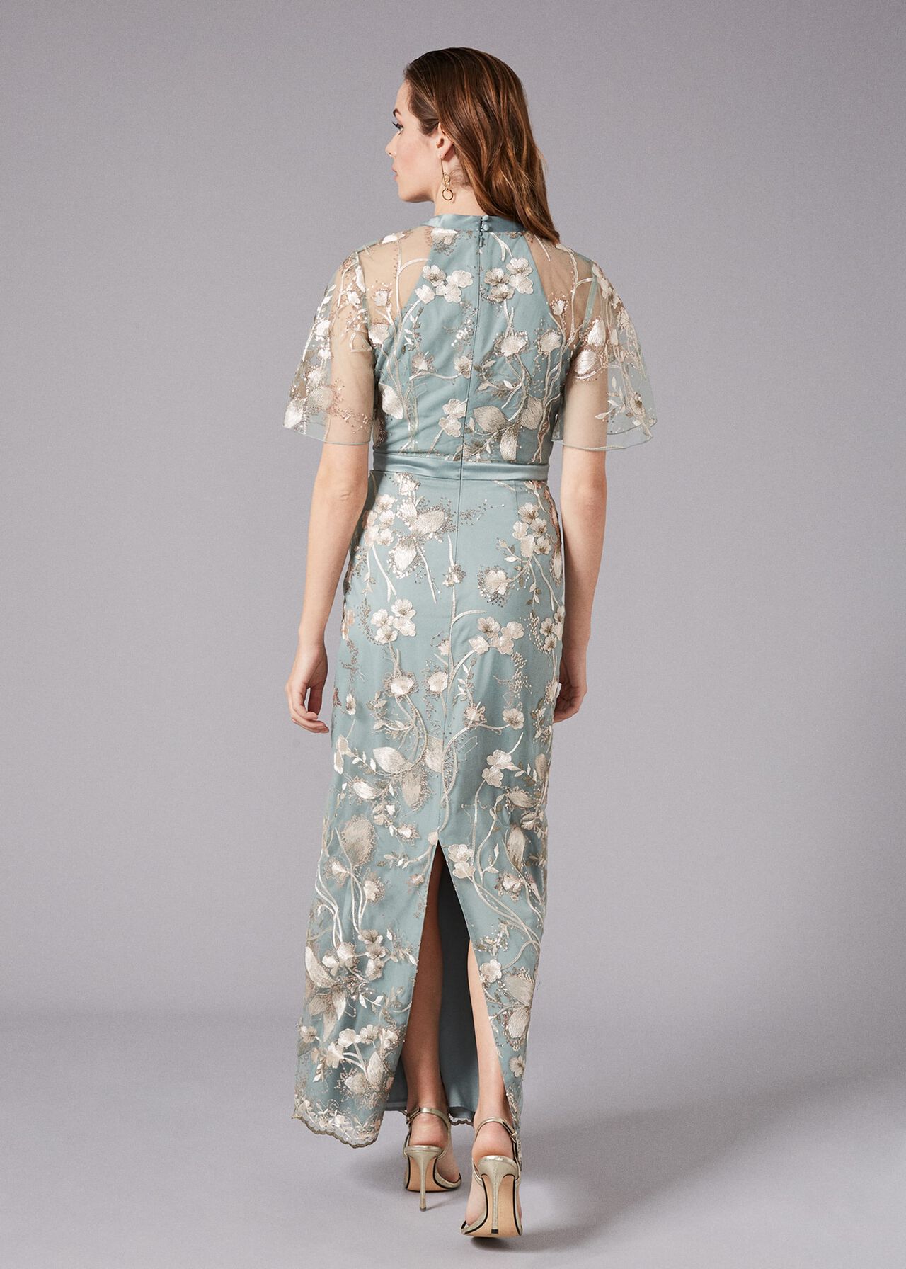 Glenda Floral Embroidered Maxi Dress