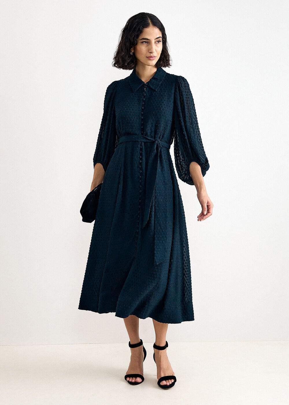 Petite Maeve Textured Midi Shirt Dress