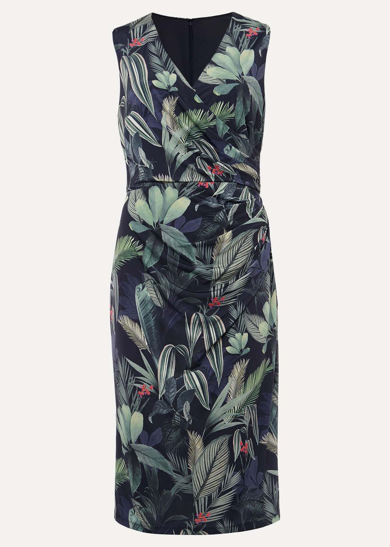 Maya Jersey Palm Print Midi Dress