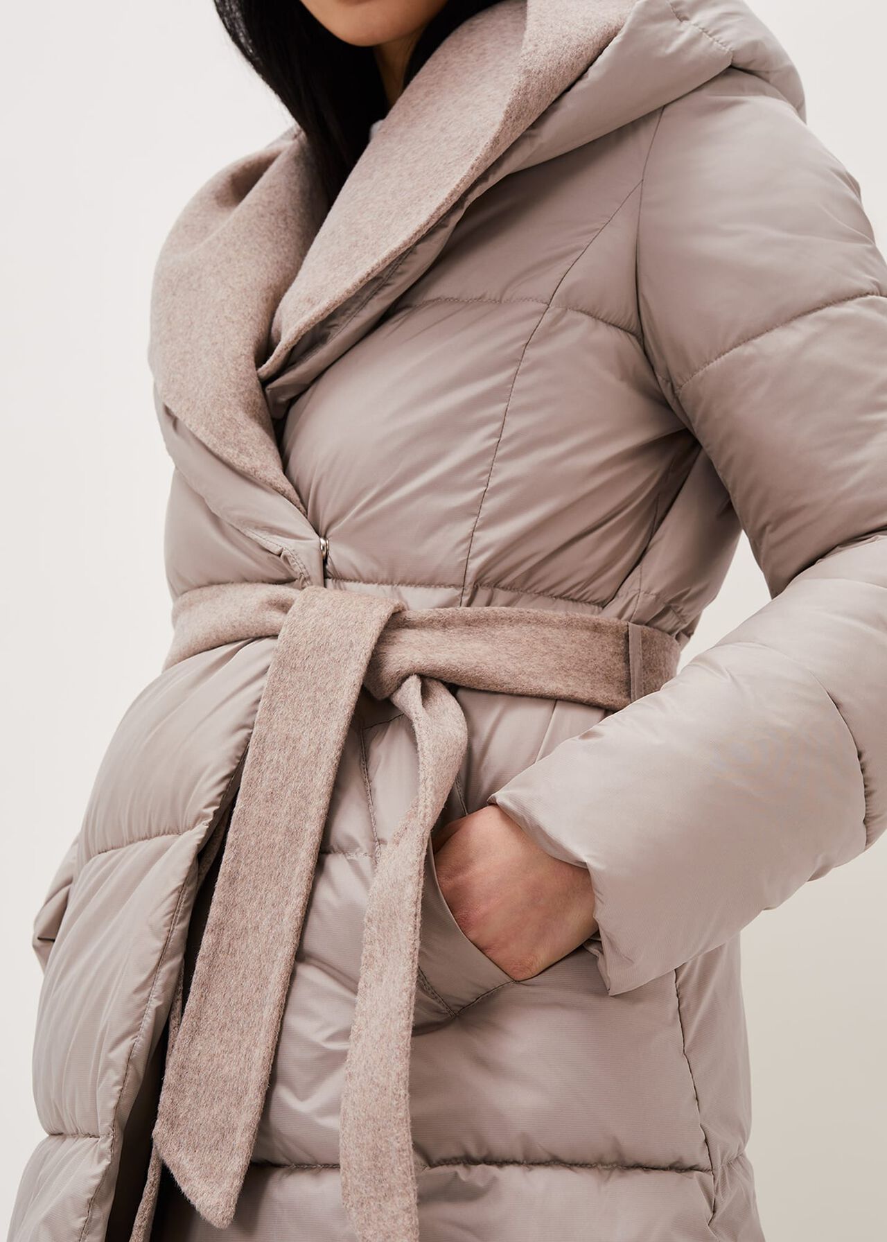 Brae Belted Puffer Knit Coat
