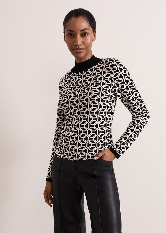 Callie Chain Jacquard Fitted Top
