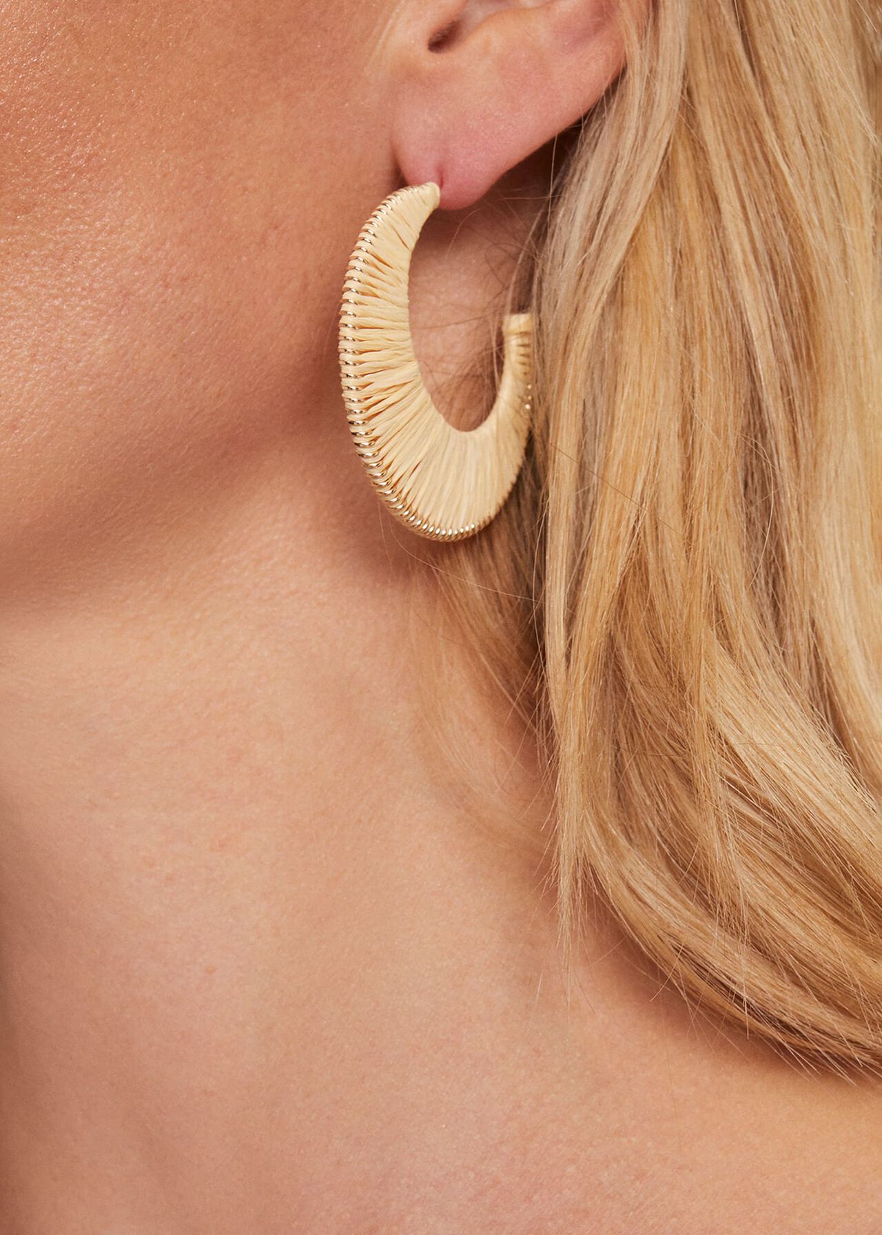 Raffia Hoop Earrings