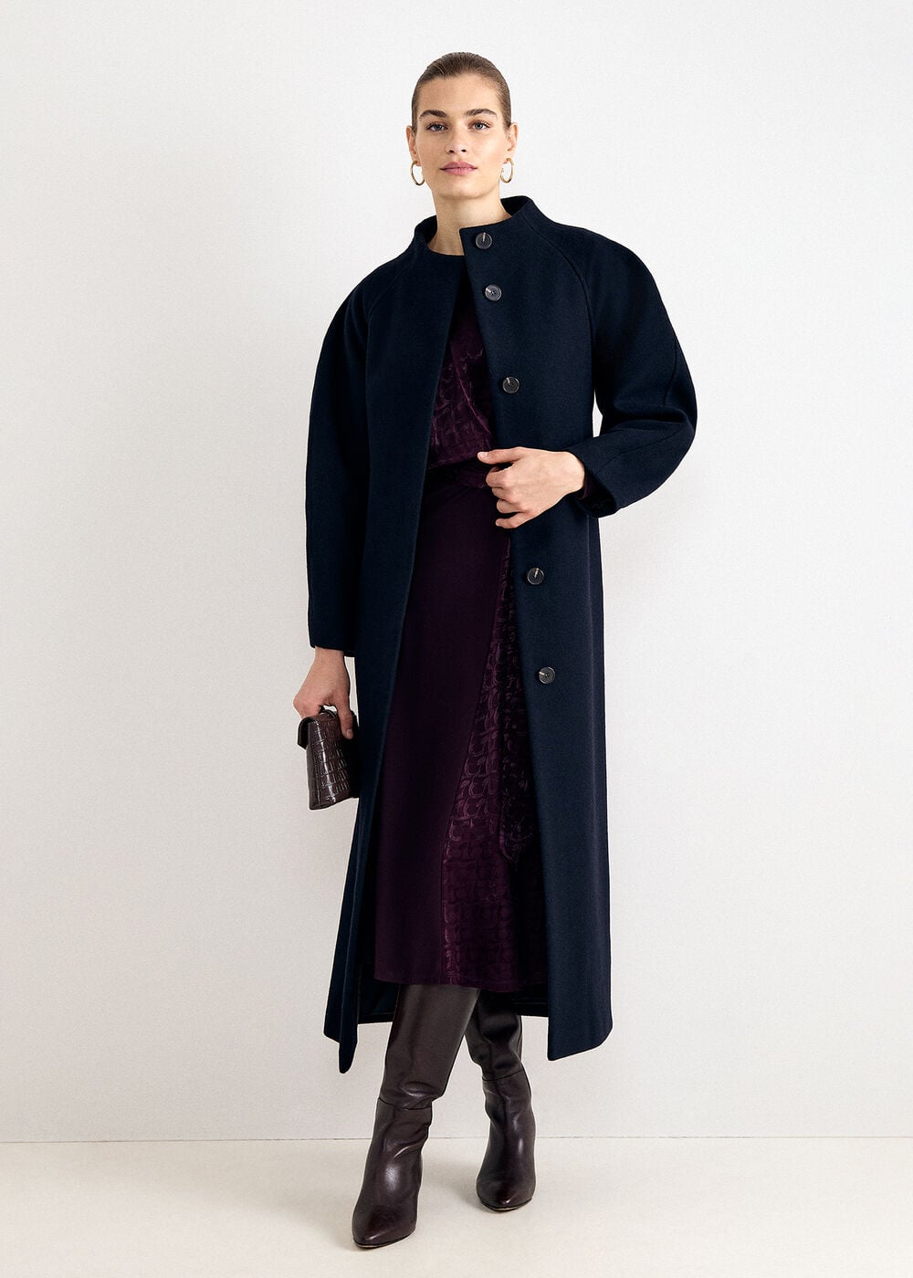 Mollie Funnel Neck Long Coat