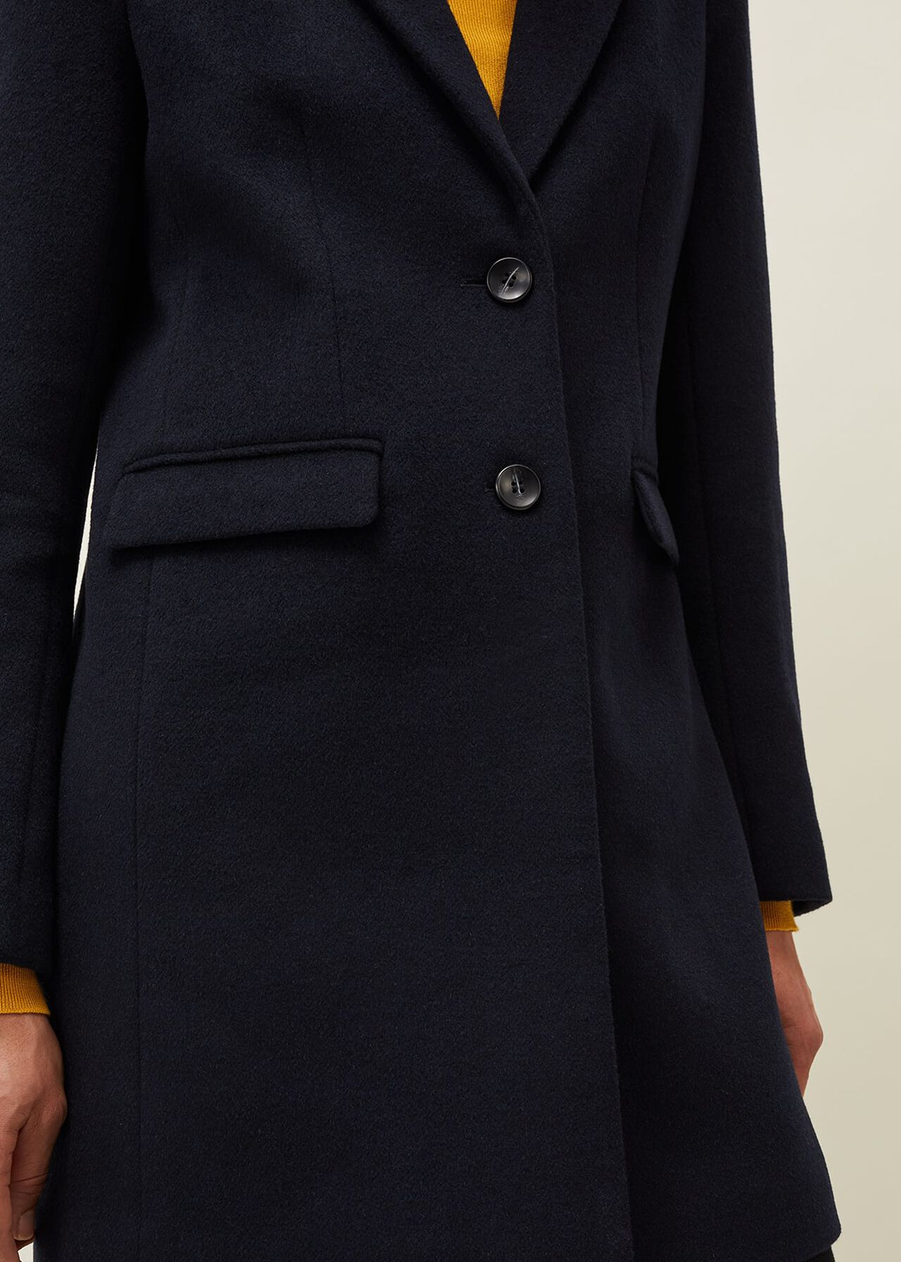 Lydia Navy Wool Smart Coat