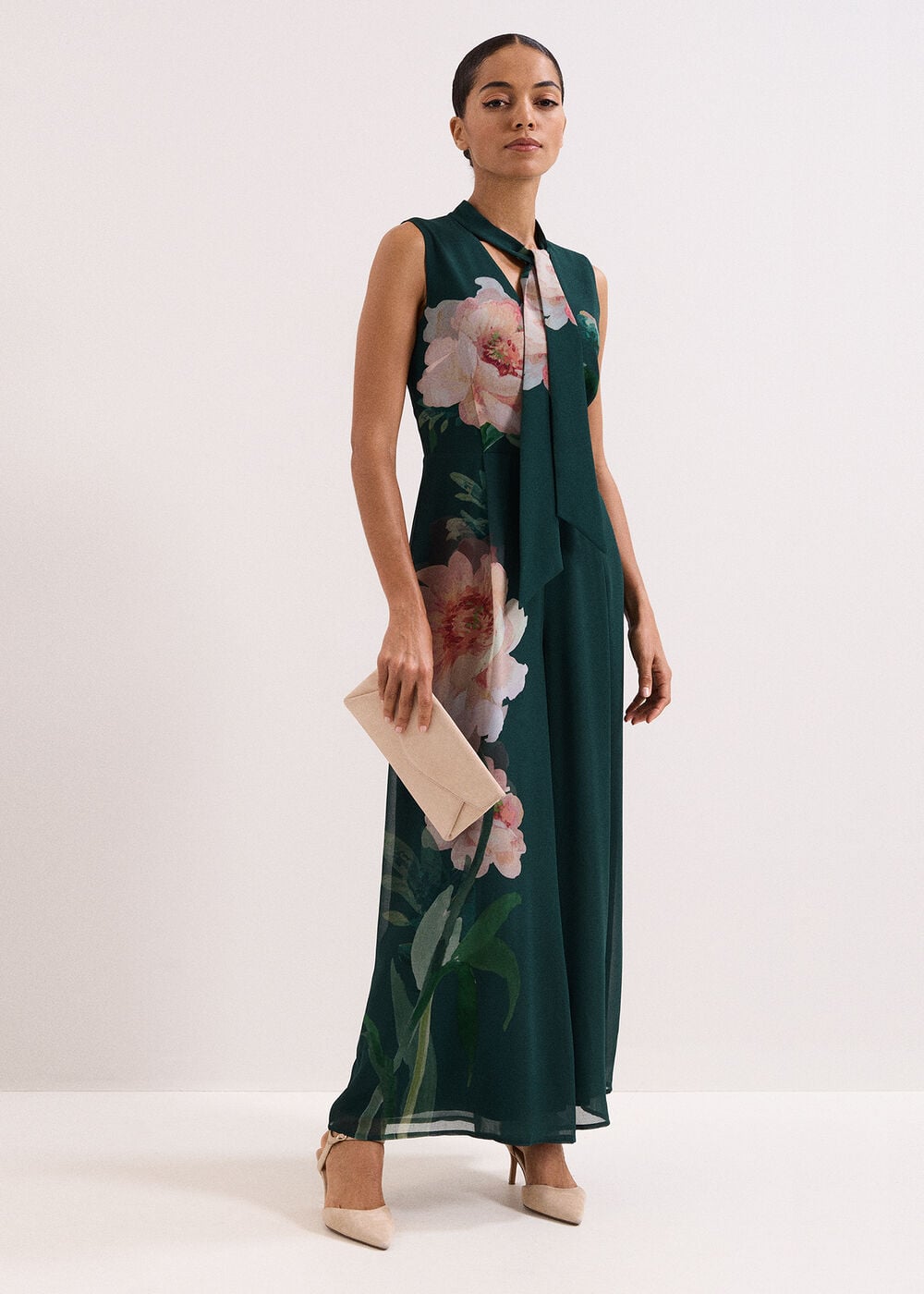 Rose Teal Floral Jumpsuit