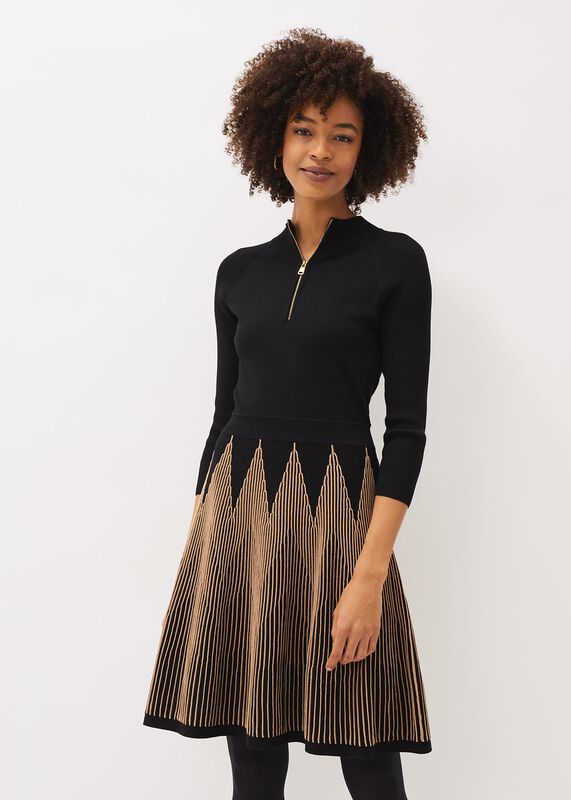 Adele Knitted Fit And Flare Dress