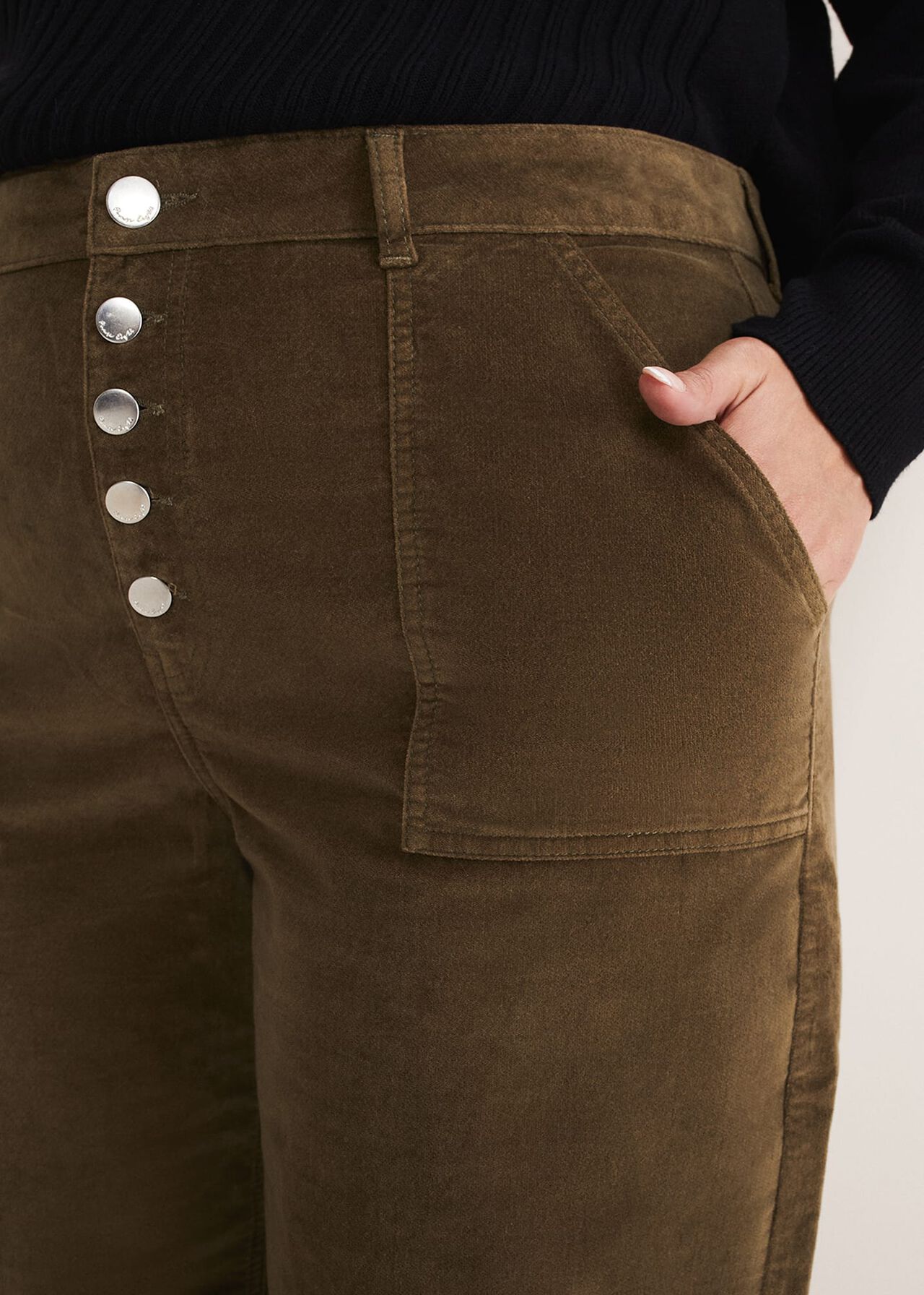 Karlie Button Through Corduroy Jeans