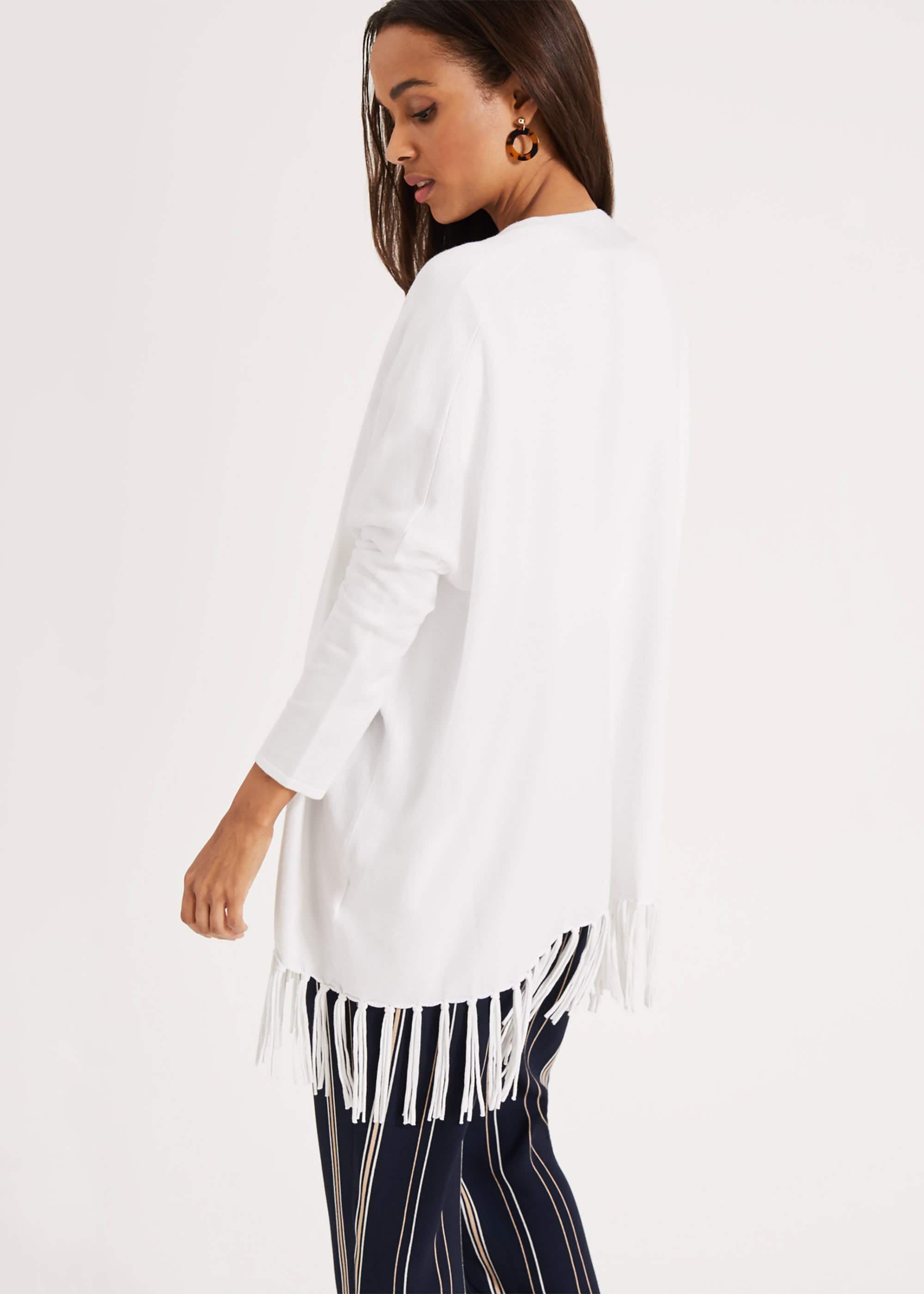 White tassel cardigan clearance