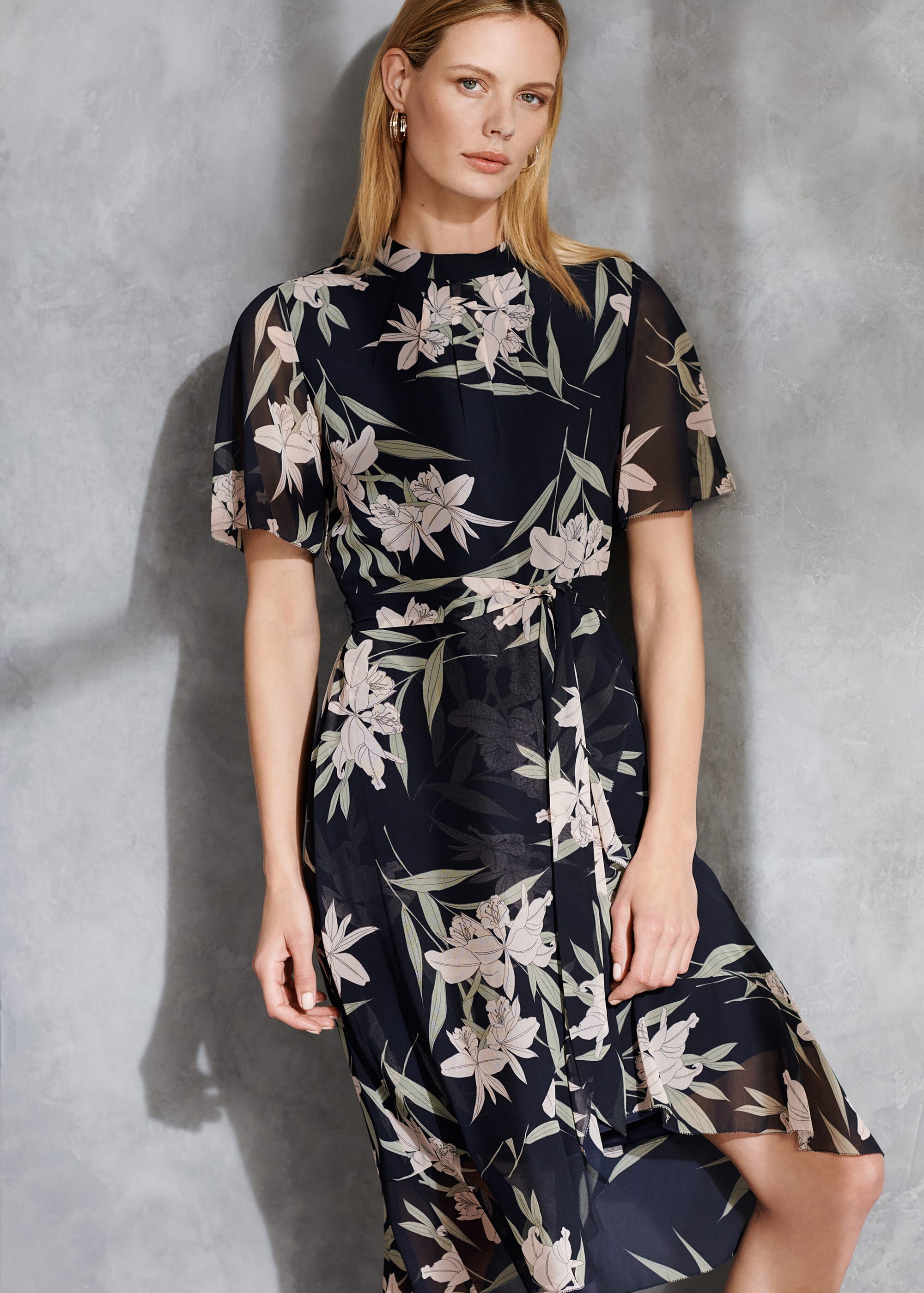 Gracen Palm Print Tea Dress