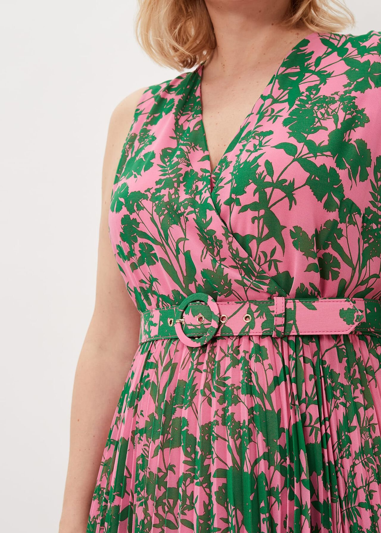 Brianna Pleated Print Dress