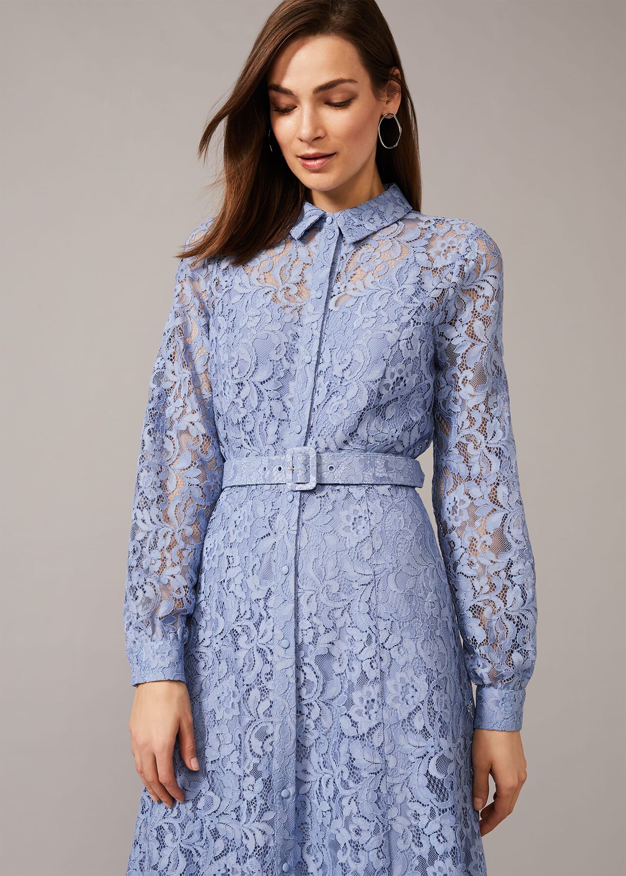 Autumn Lace Belted Dress