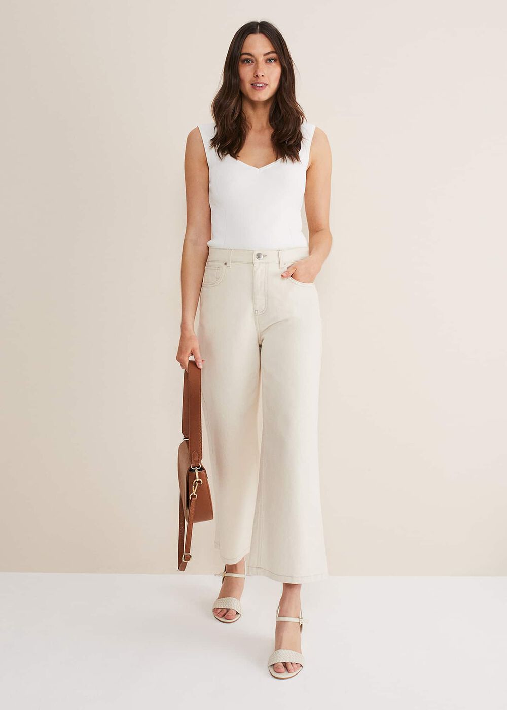 Leather Plait Strap Wedge Shoe