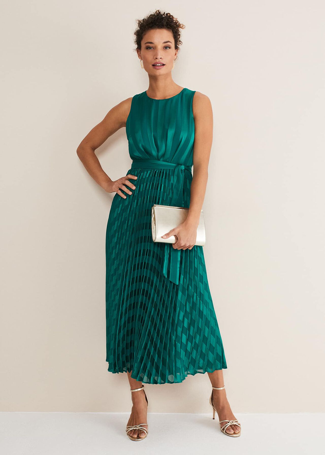Jade Green Stripe Jacquard Maxi Dress | Phase Eight | Phase Eight UK