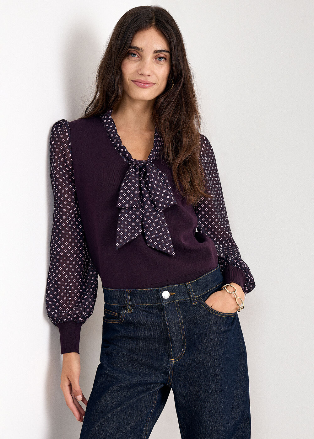 Ellen Geo Print Knitted Top