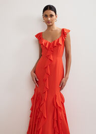 ${product-id}-Lianah Ruffle Maxi-Orange-${view-type}