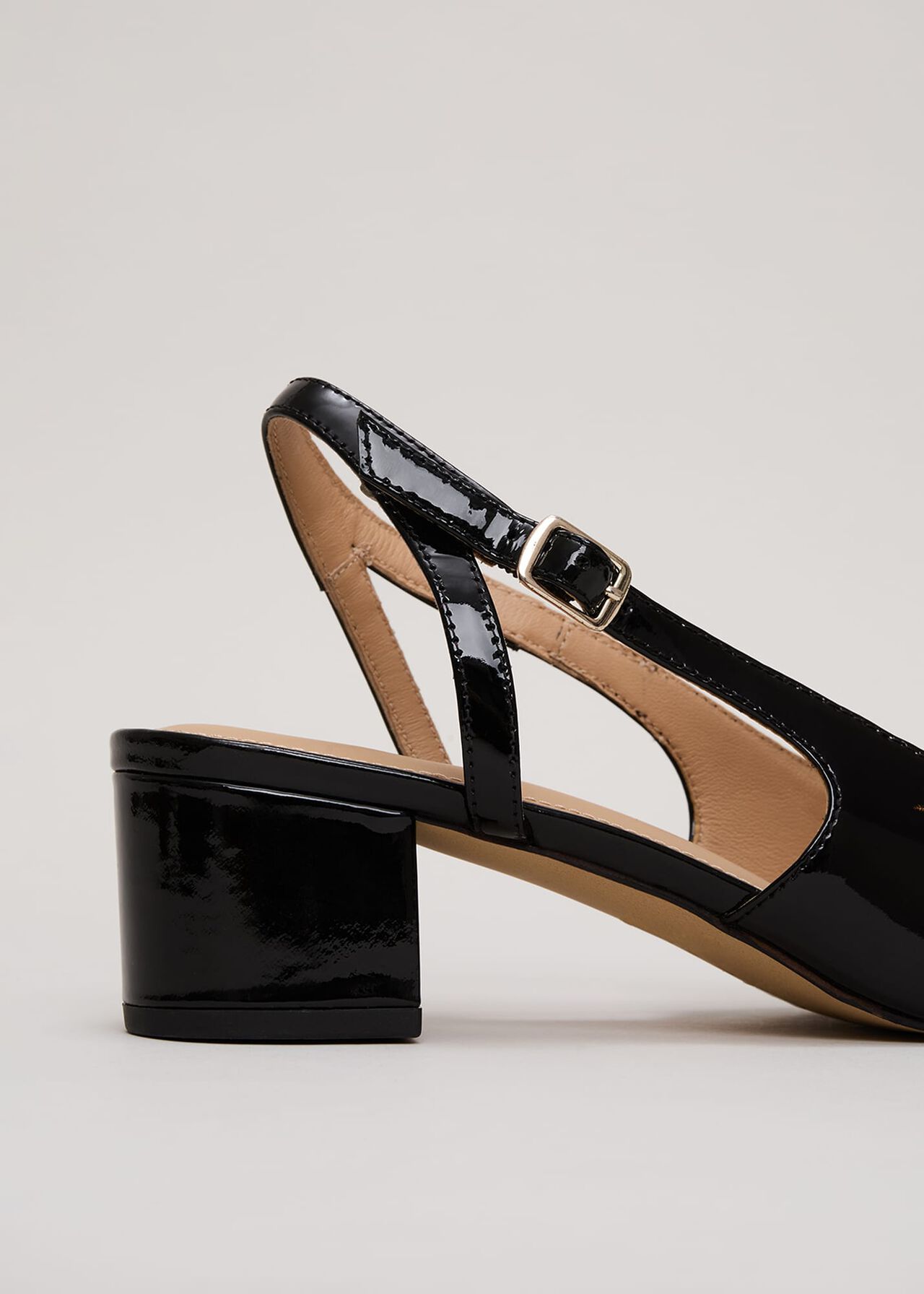 Patent Block Heel Shoes