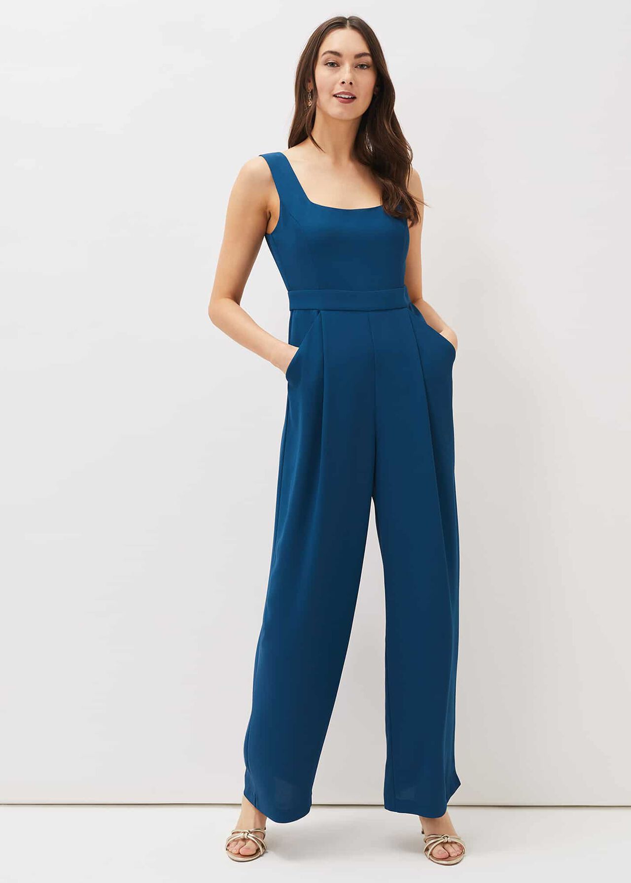 Brontie Puff Sleeve Wide Leg Jumpsuit