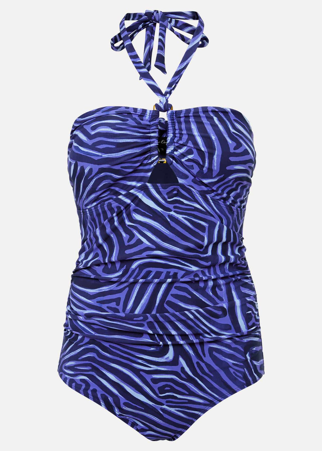 Zebra Print Halterneck Swimsuit