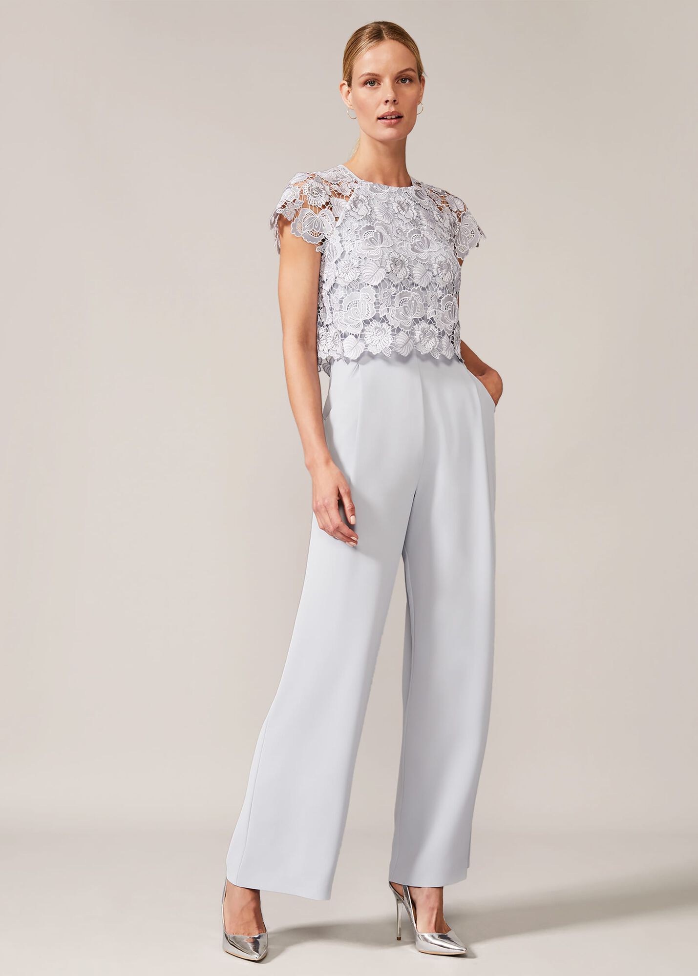 Brandie Lace Bodice Jumpsuit | Phase Eight