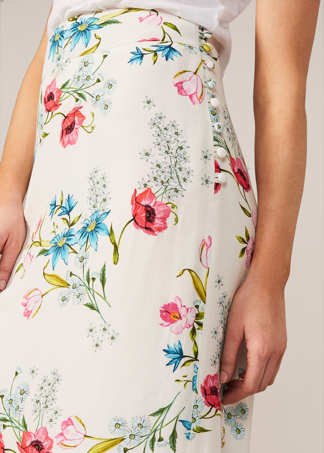 Natyla Floral Midi Skirt
