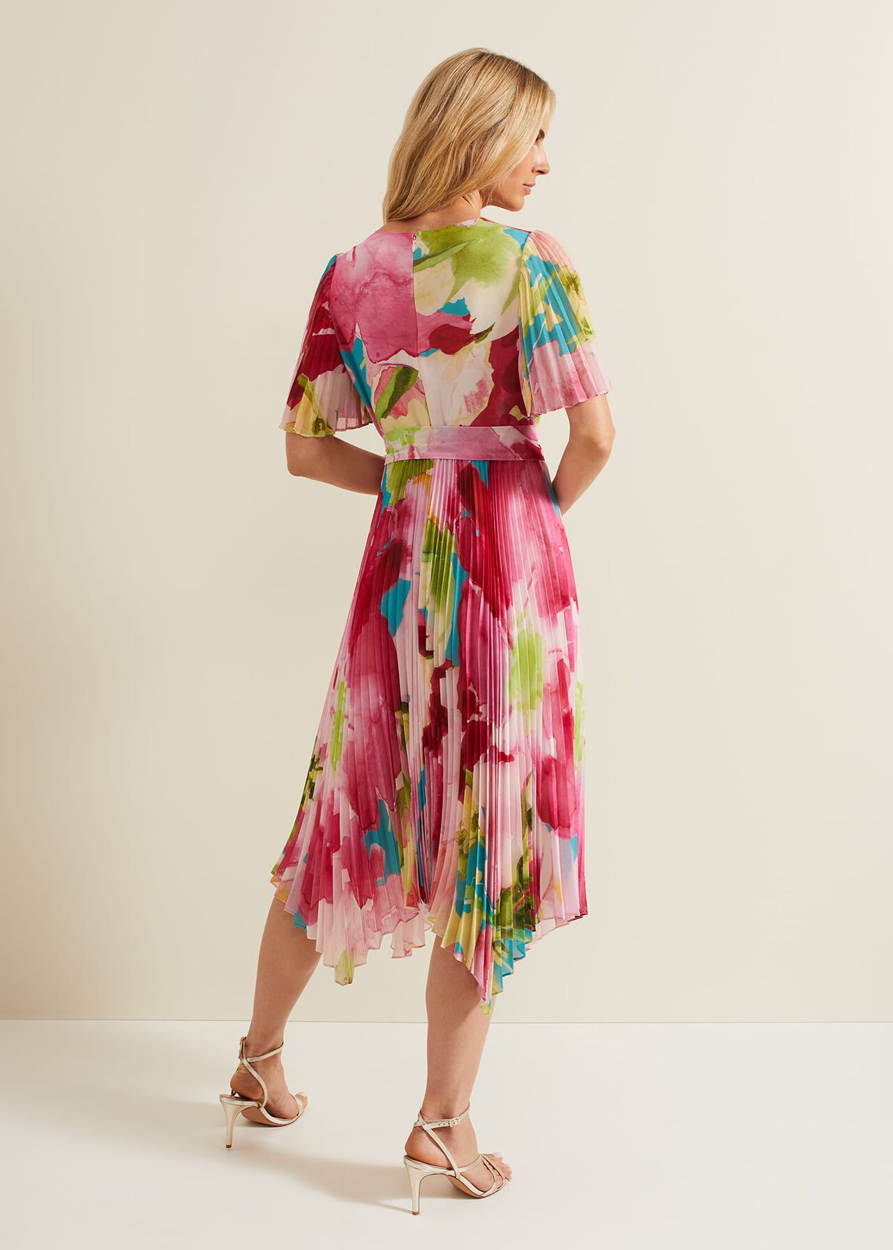 Kendall Floral Pleat Midi Dress