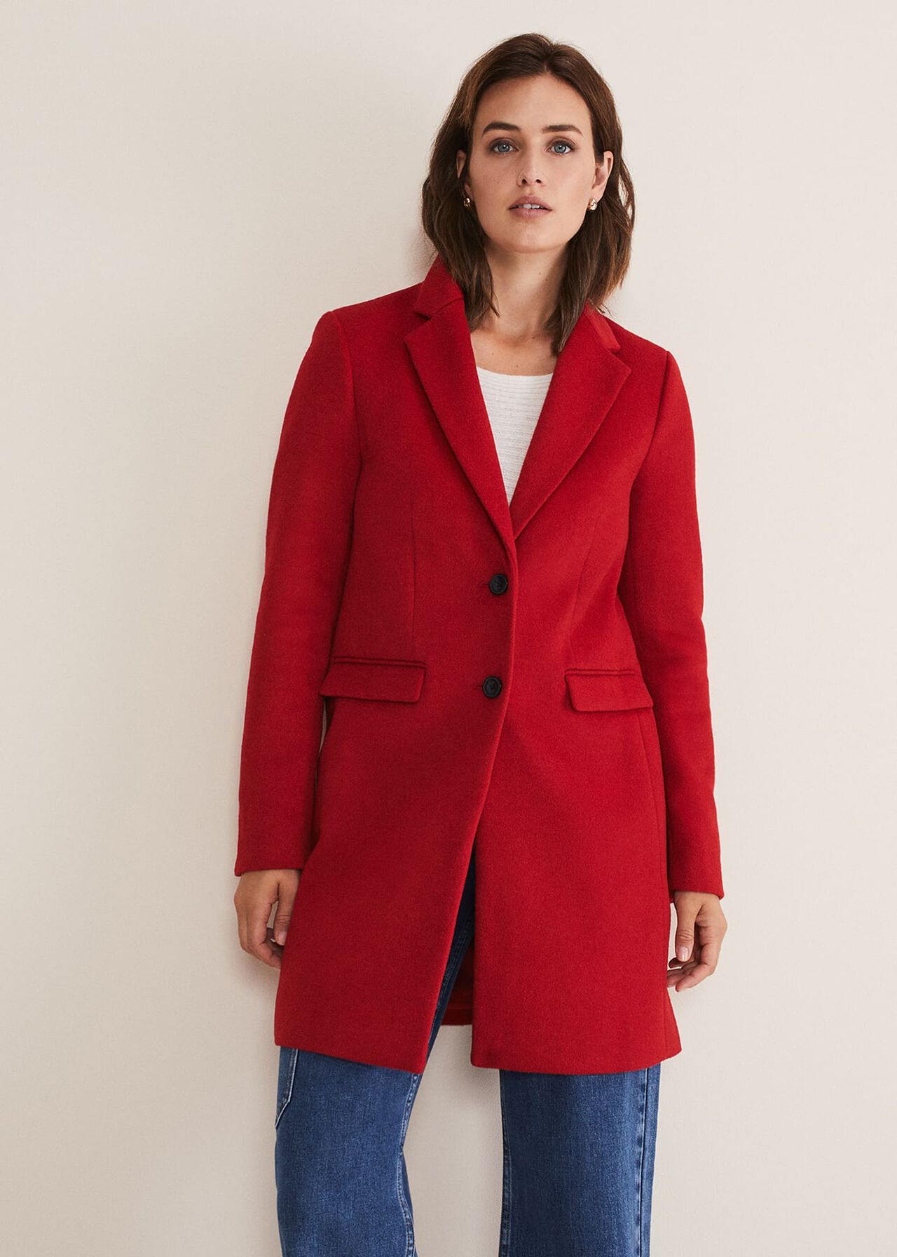 Lydia Red Wool Smart Coat