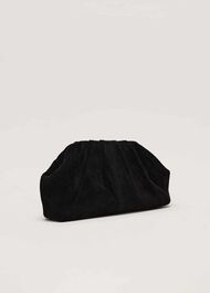 Black Suede Pouch Clutch Bag