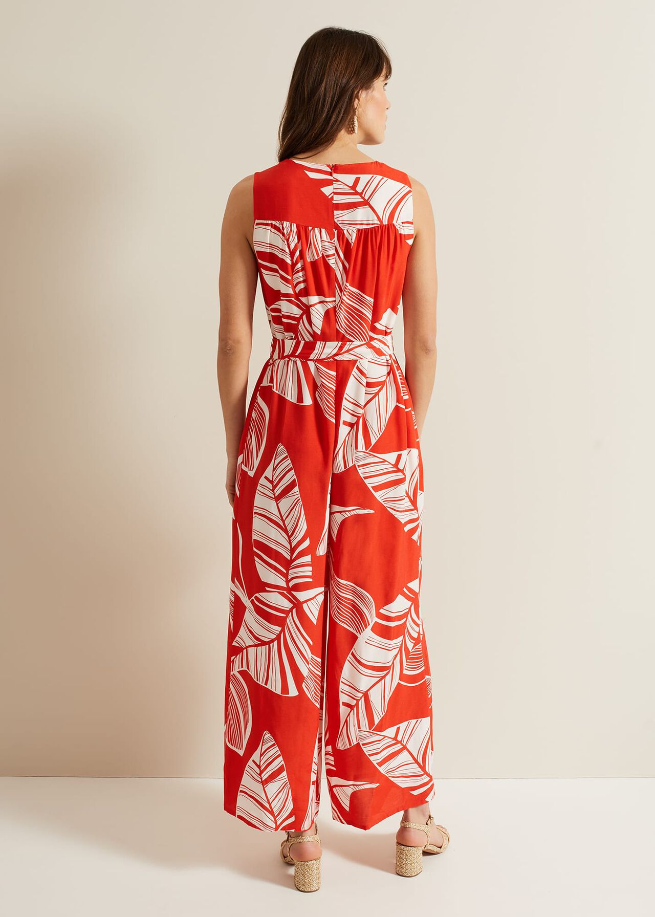 Suzie Leaf Print Jumpsuit