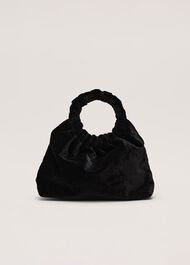 Black Velvet Twist Handle Mini Grab Bag