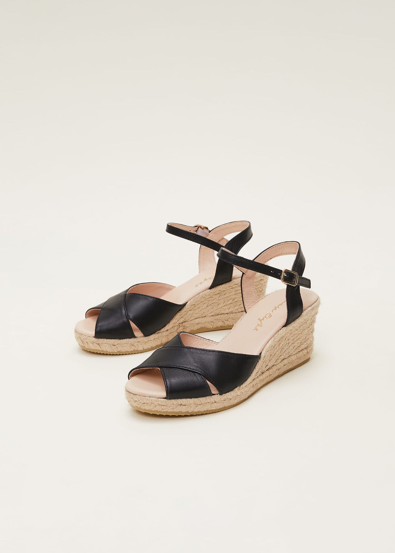 Leather Cross Front Espadrilles