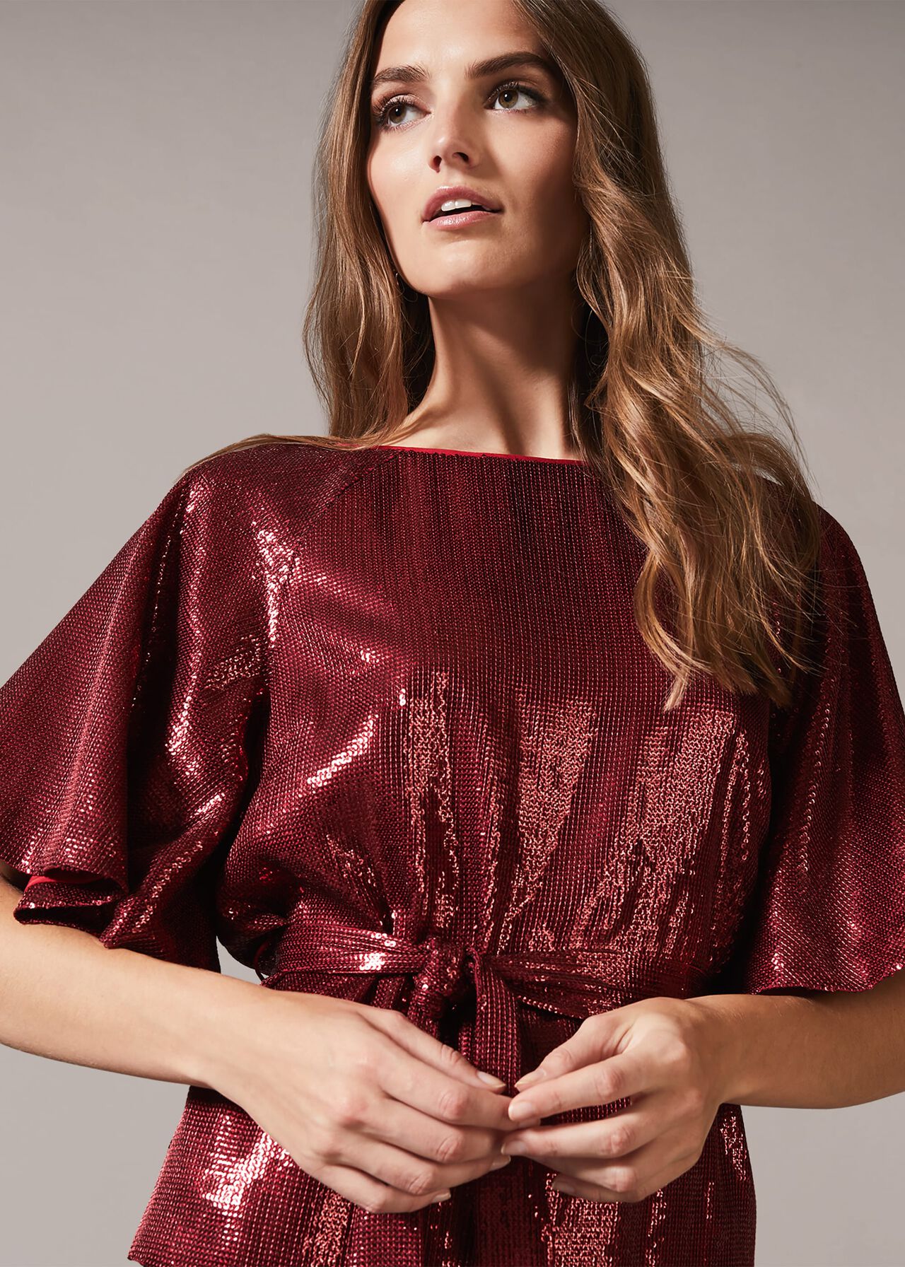 Kiera Sequin Wrap Top