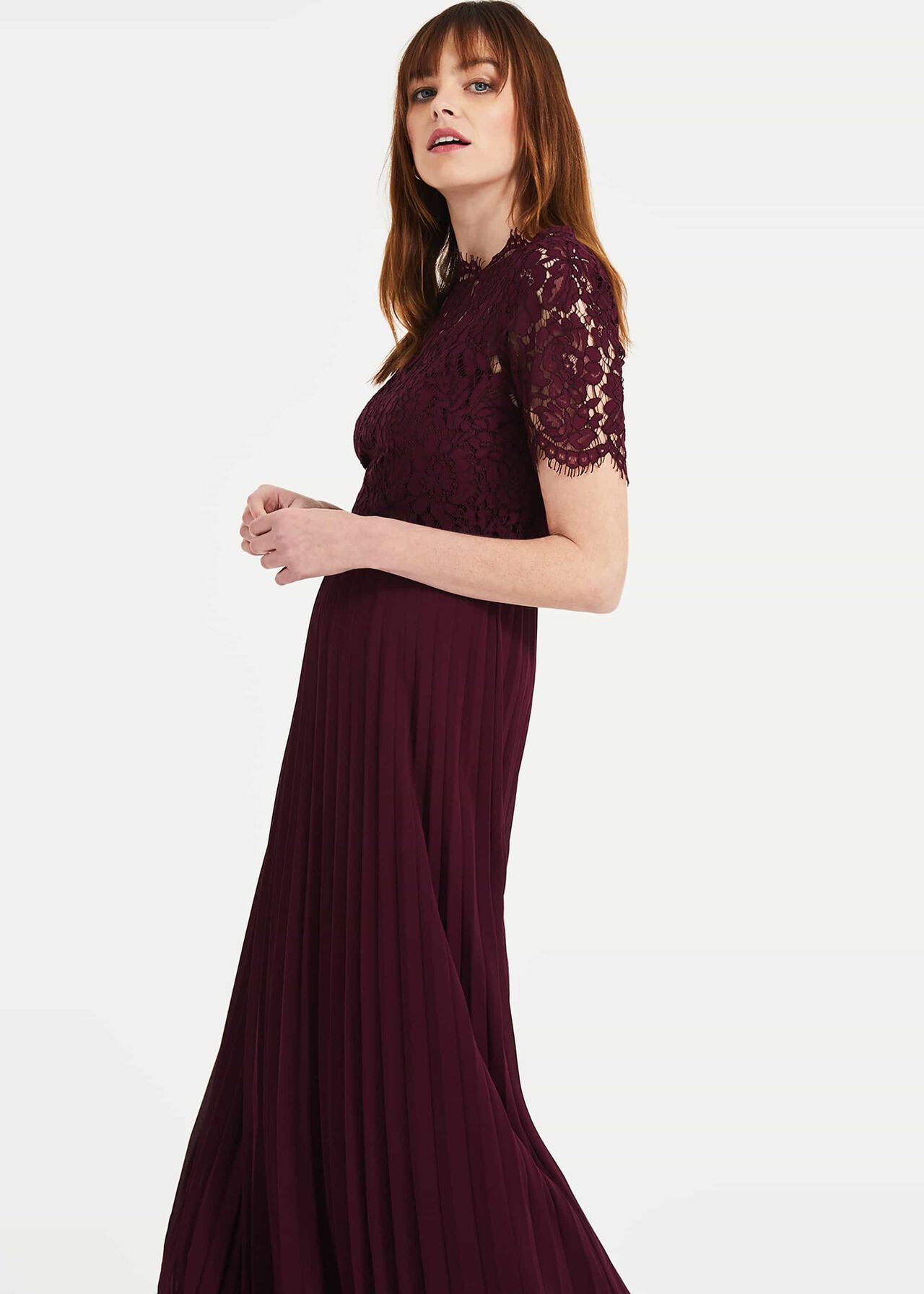 Elisabetta Lace Pleated Dress | Phase Eight