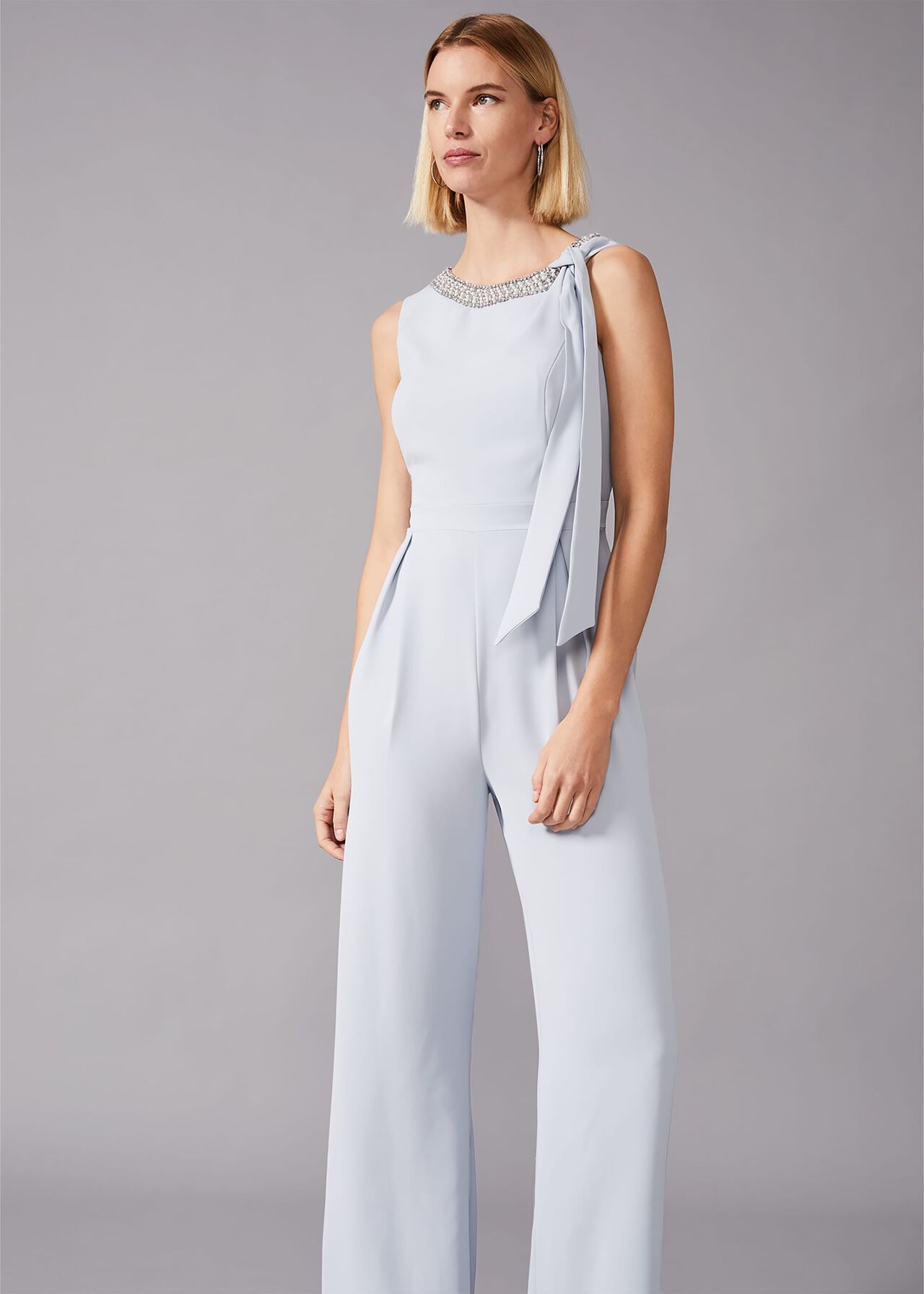 Charity Beaded Neck Jumpsuit