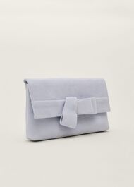 Bow Detail Suede Clutch Bag