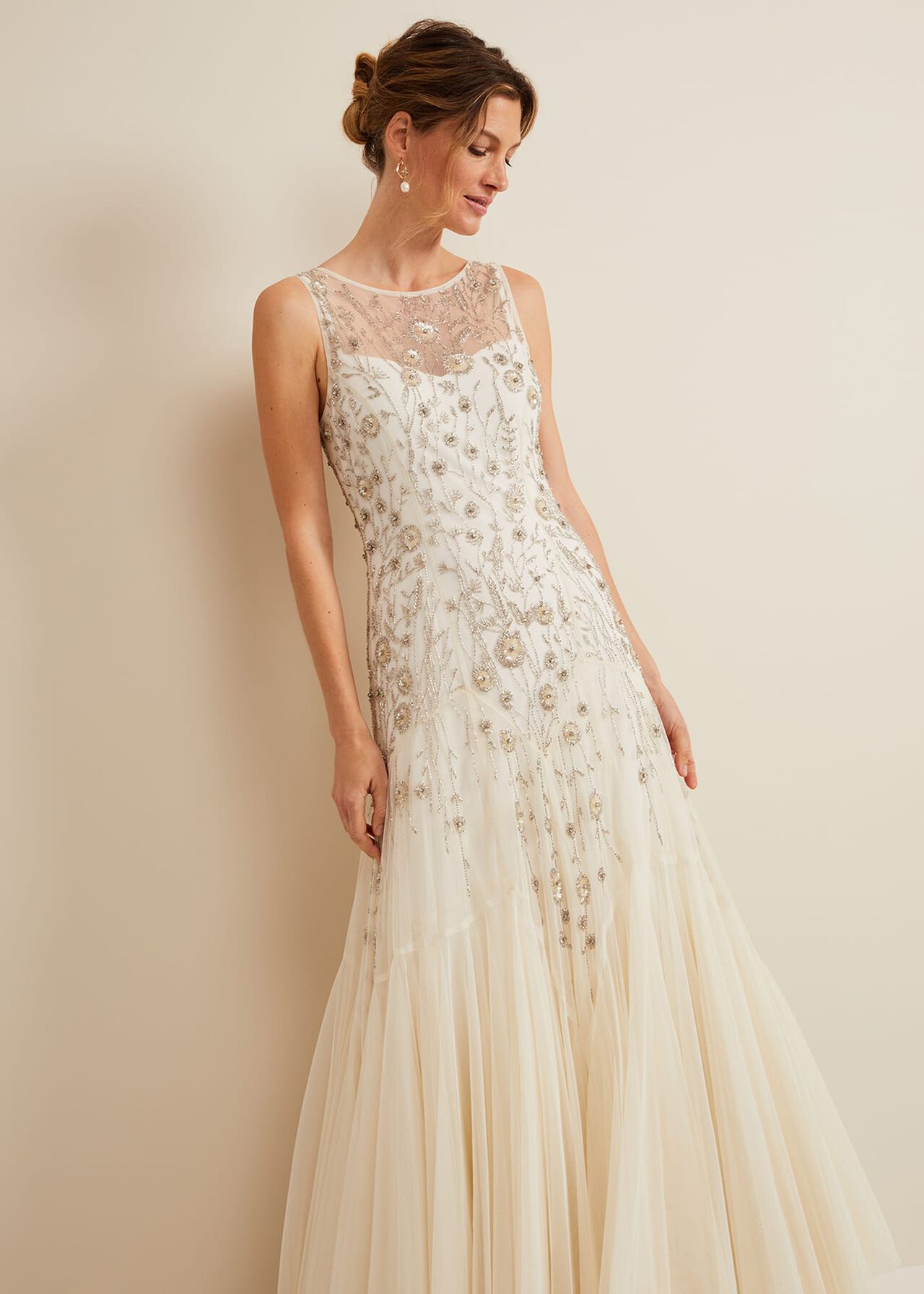Milana Beaded Tulle Maxi Wedding Dress