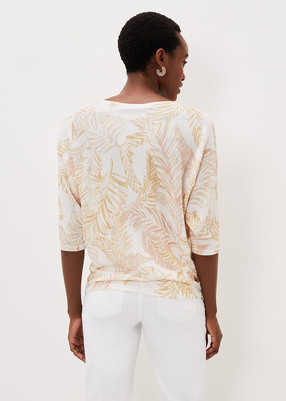 Hollie Cotton Palm Print Jumper