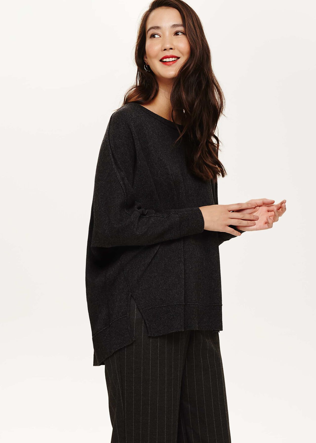 Eve Exposed Seam Boxy Knitted Jumper