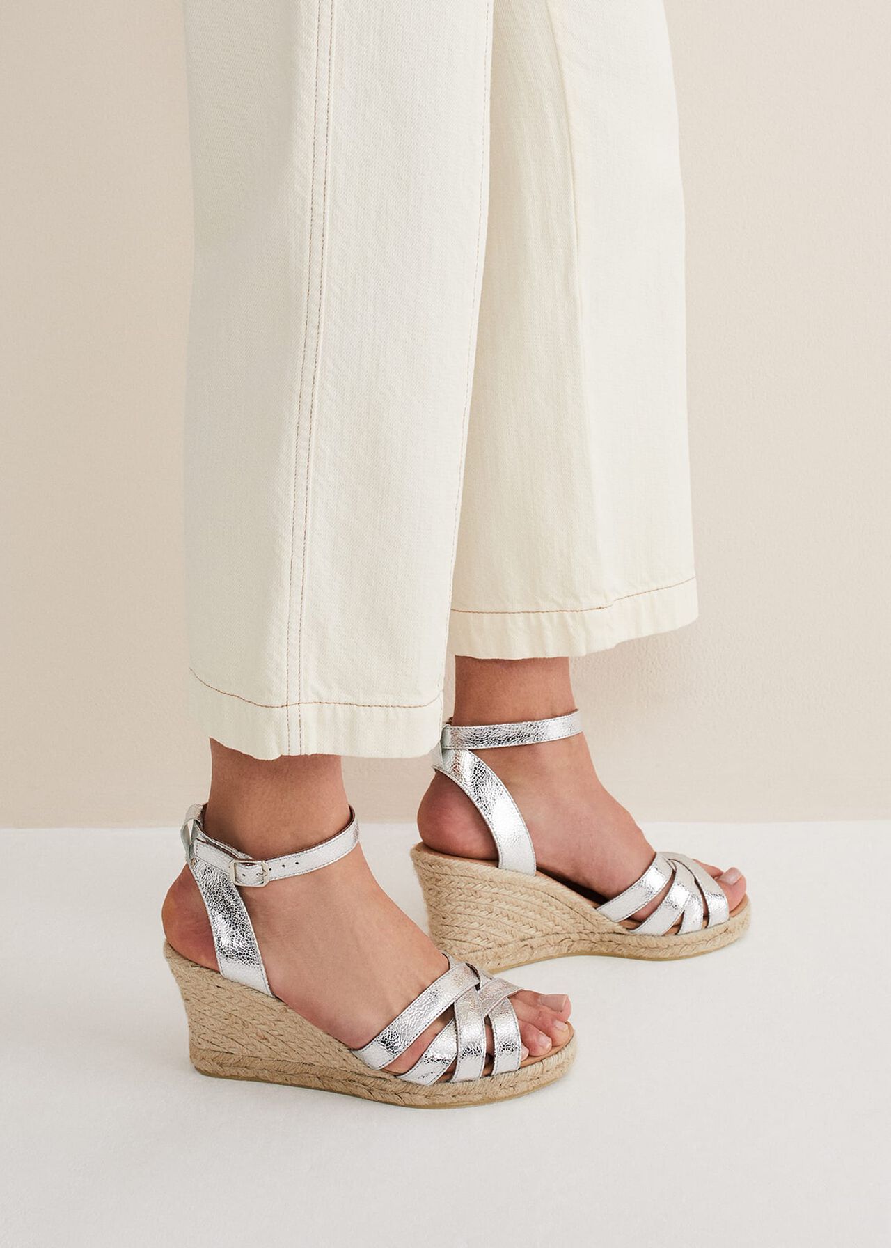 Leather Strappy Espadrilles