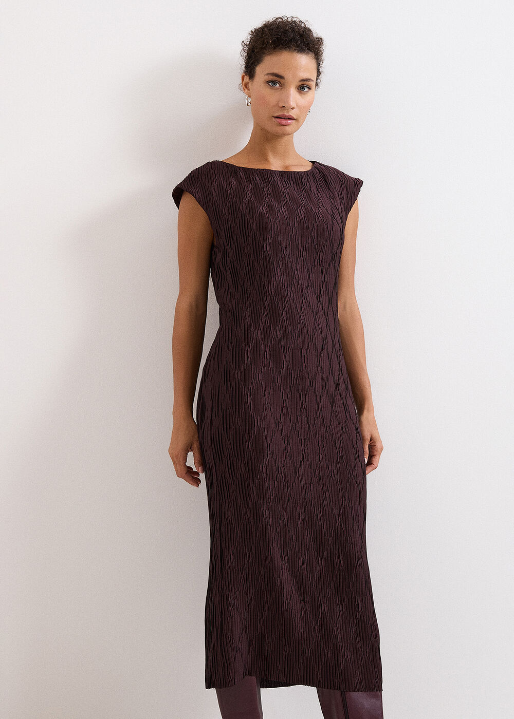 Arabella Jersey Textured Midi Dress