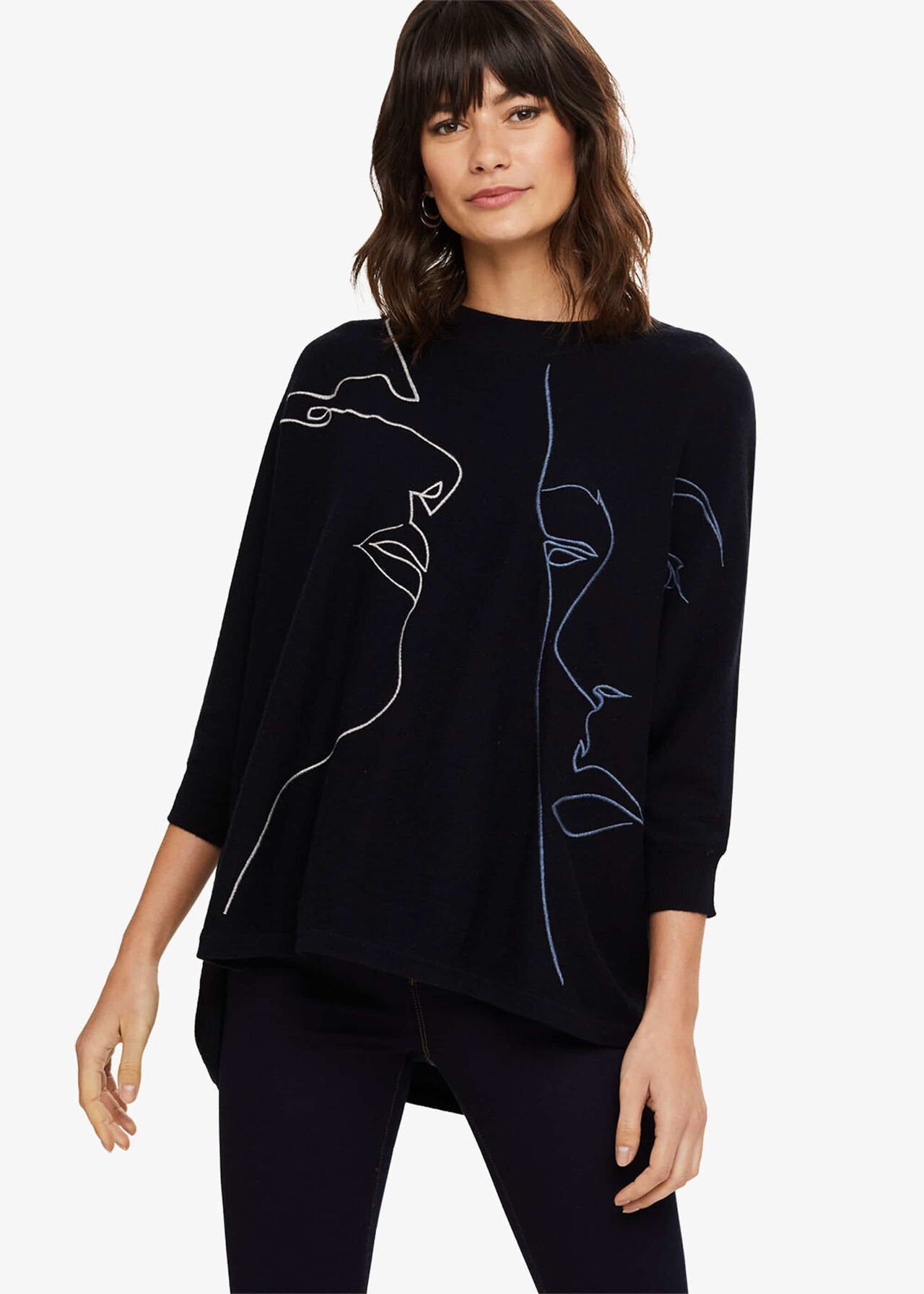 Farin Embroidered Oversized Jumper
