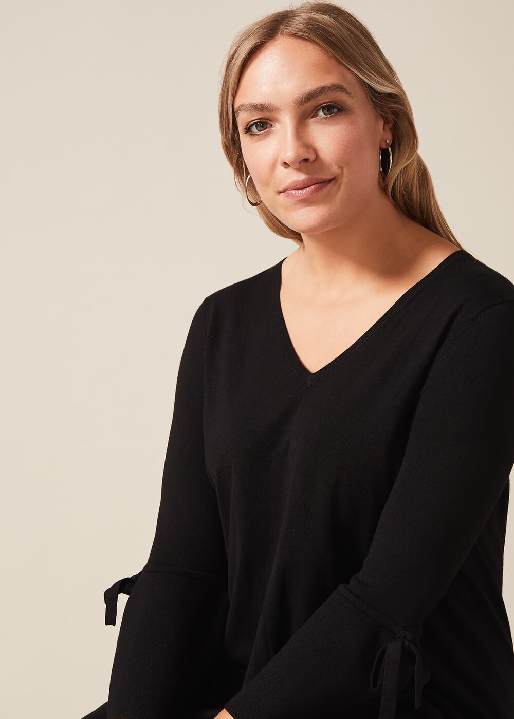 Bryony Tie Sleeve Knit Top