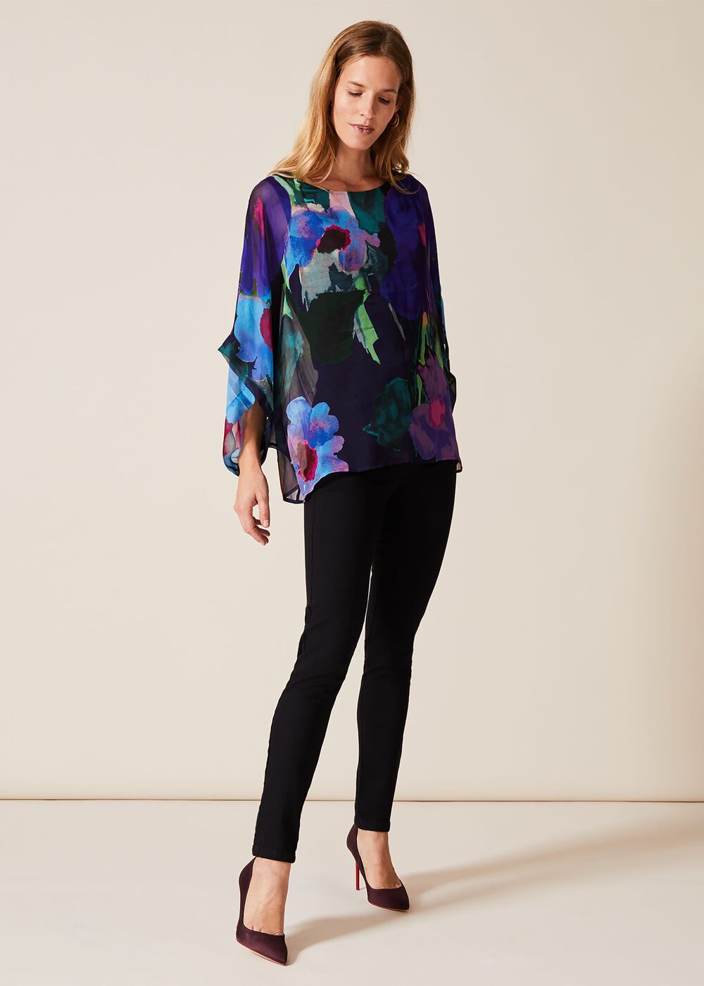Azana Floral Silk Blouse