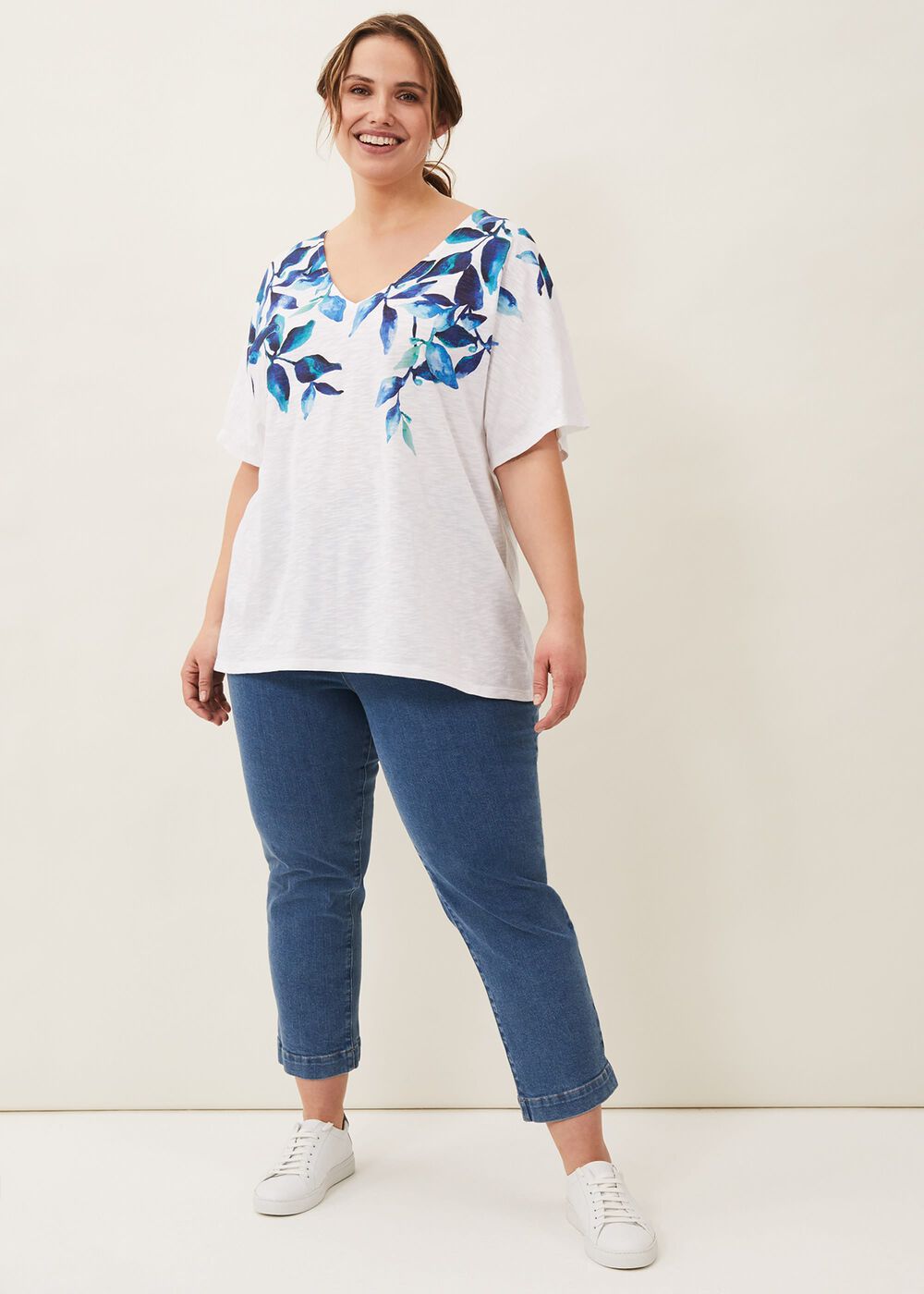 Camilla Leaf Print Top