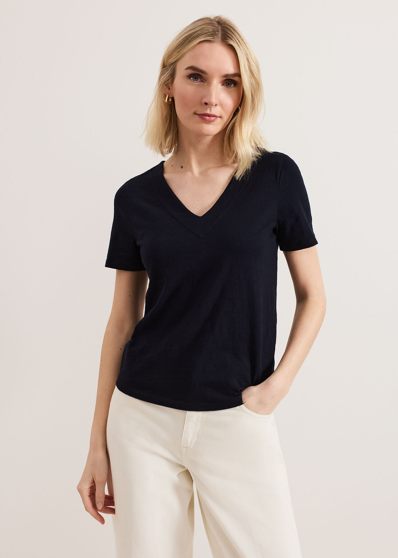 Phase Eight Elspeth Navy V Neck Top Navy